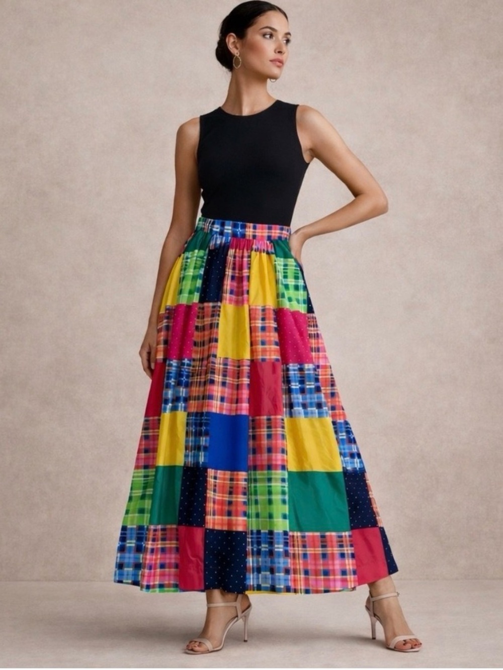 NWT Anthropologie Maeve Patchwork Midi Skirt Size XS